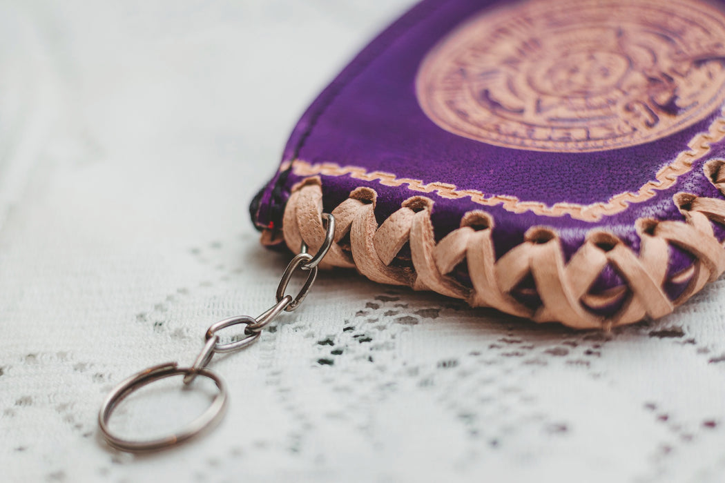 Purple Leather coin purse