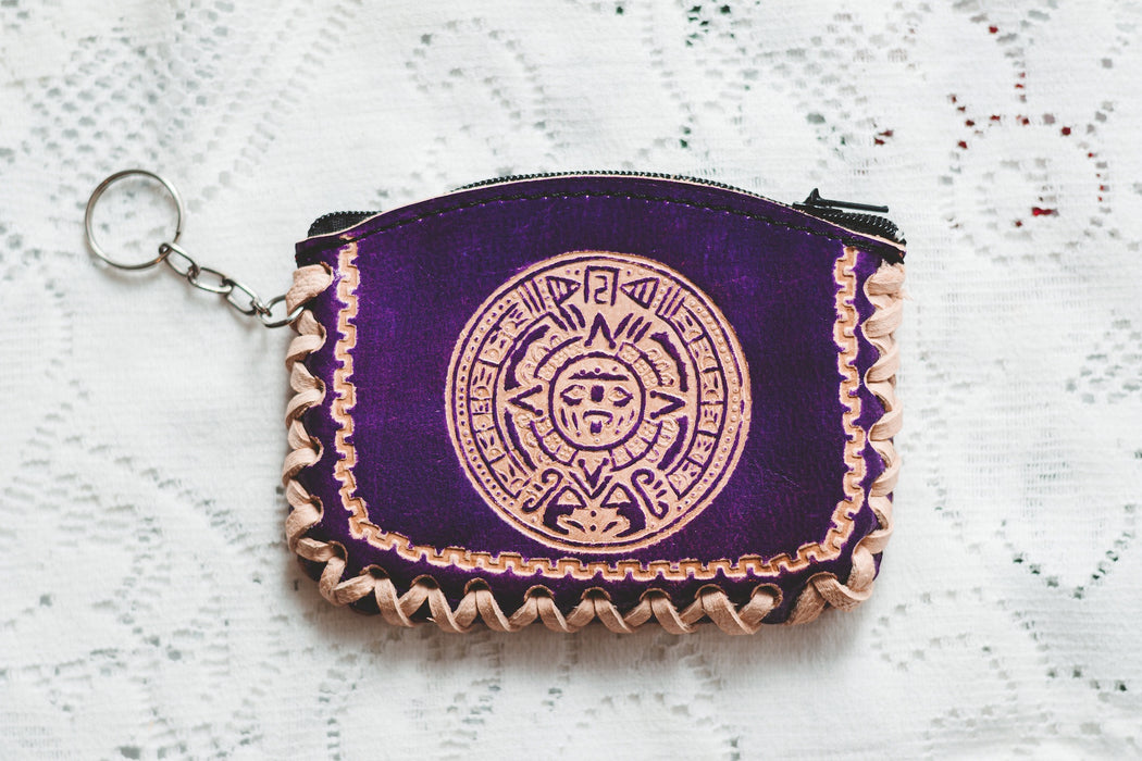 Purple Leather coin purse
